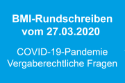 Corona-Pandemie: BMI-Erlass zu vergaberechtlichen Fragen