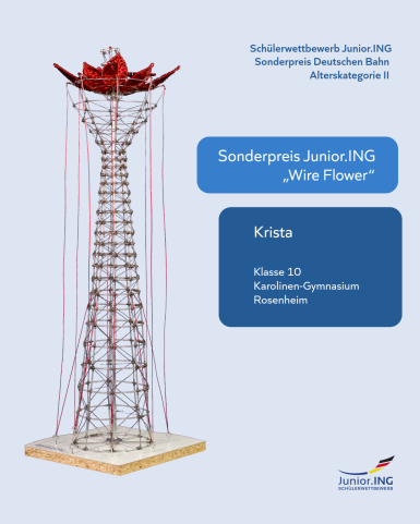 Sonderpreis der Deutschen Bahn - Alterskategorie II (ab Klasse 9): Krista  - Turm „Wire Flower“