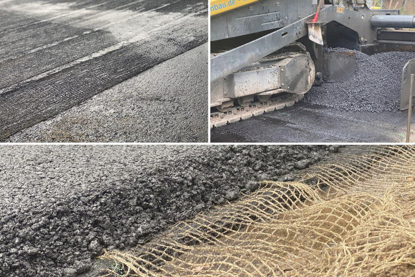 Zustand von Asphaltstraßen: Kontinuierliche Überwachung durch biobasiertes Gewebe mit integrierter Sensorik