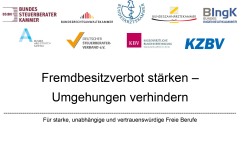 Gemeinsamer Schulterschluss für ein starkes Fremdbesitzverbot